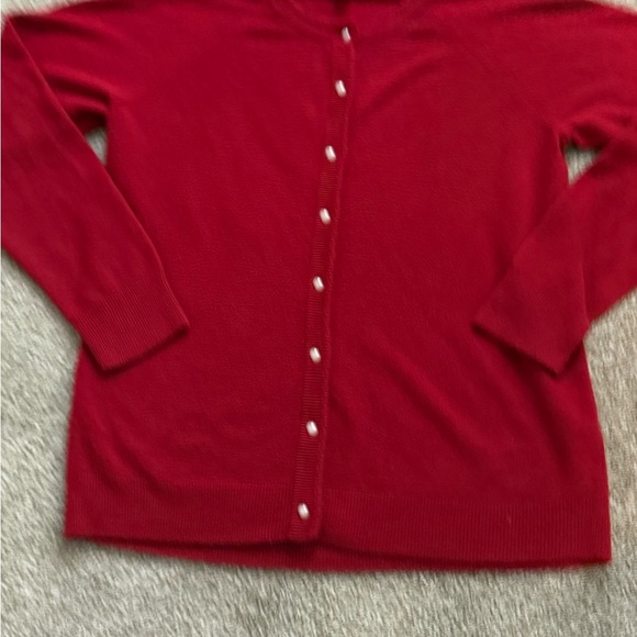 Pure Cashmere Sweaters - Elegant Red Women's Cardigan